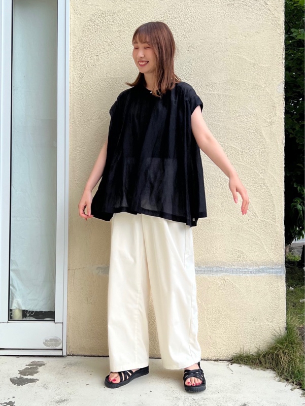 コットンシルク比翼ブラウス