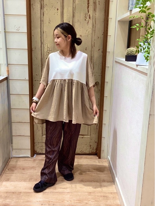 ≪OUTLET SALE≫布帛ドッキングフレア袖チュニック – HEART MARKET