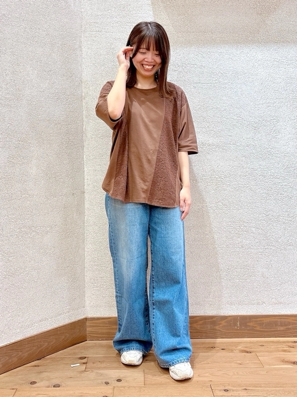 イージーストレートワイドパンツ