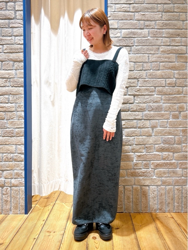TAN トリミングキャミニット ビスチェ TAN（タン）の「【TAN(タン)】チェックイブキャミ/ニットビスチェ 19AW