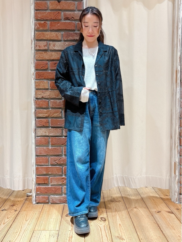 パッチワーク風総刺繍シャツジャケット – HEART MARKET